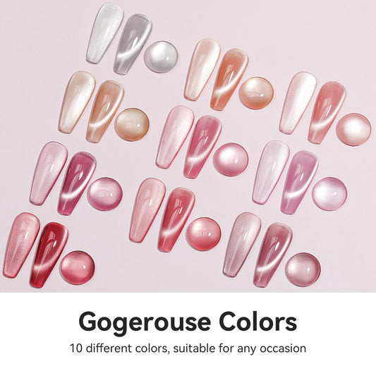 Bevimee gel nail polish collection of 10 colors for vibrant manicure options.
