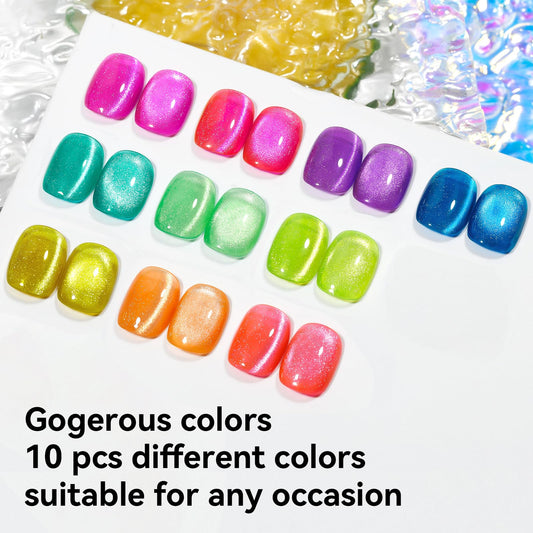 Bevimee glitter cat eye colors show vibrant sparkle for chic nails