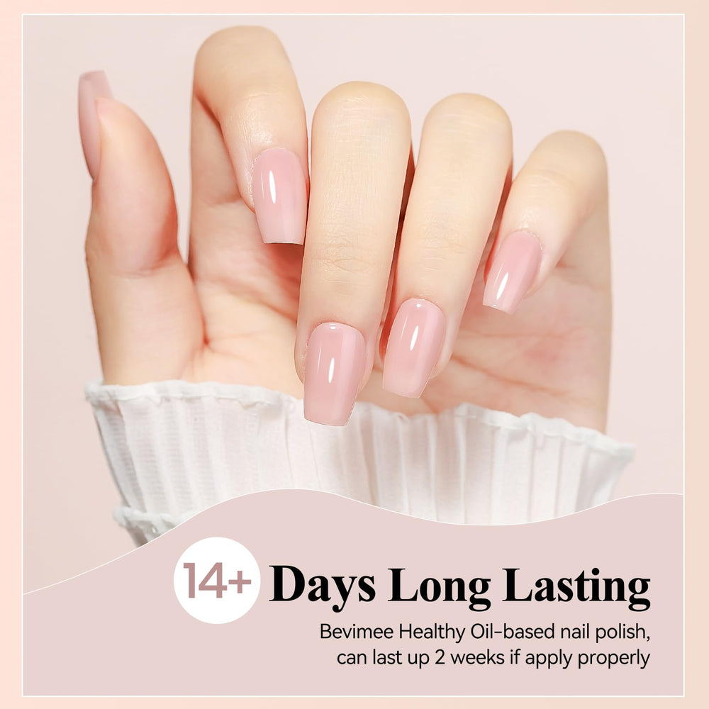 Bevimee Nude Nail Polish Set white shade for crisp clean accents