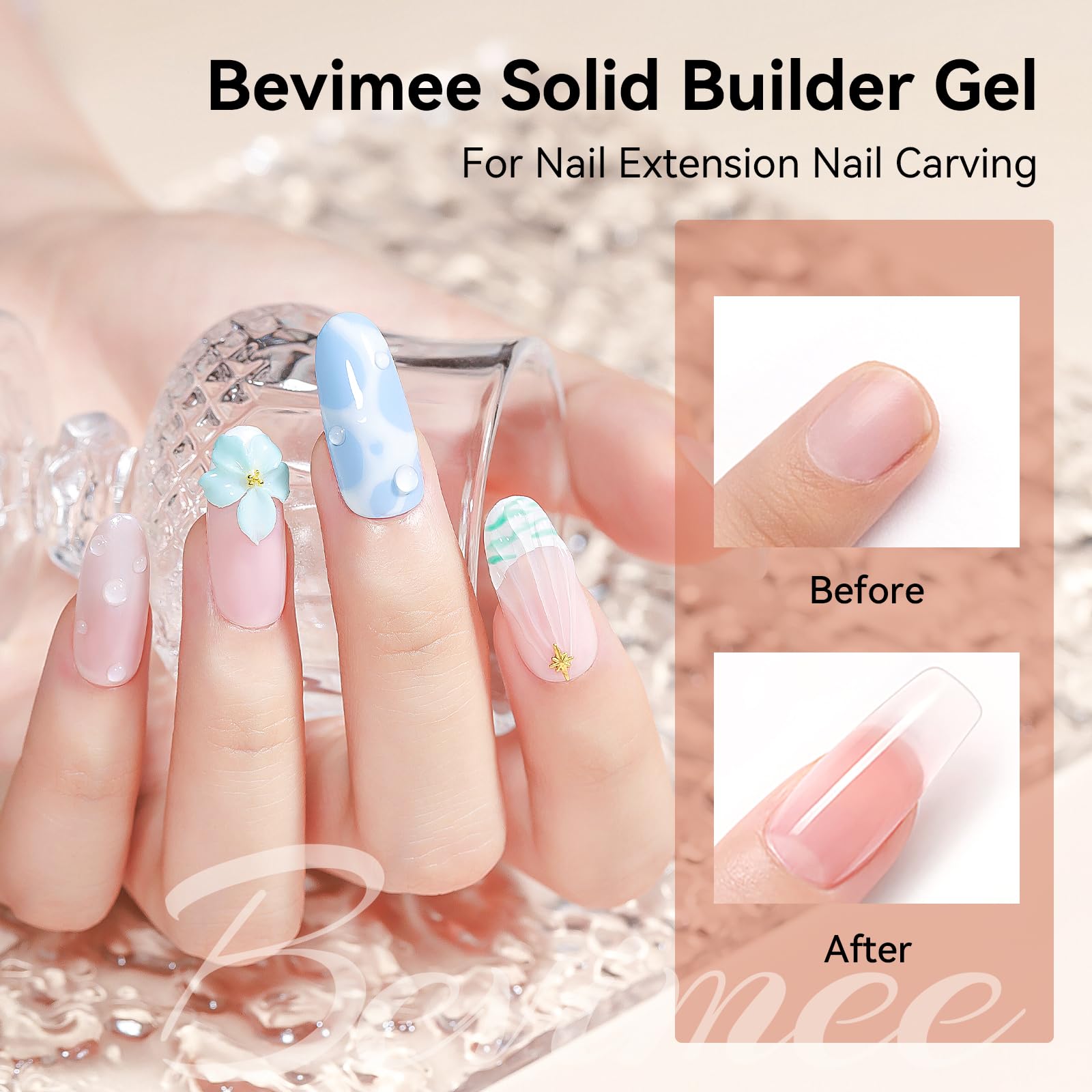 Bevimee rhinestones glue securely adheres gems for durable nail art
