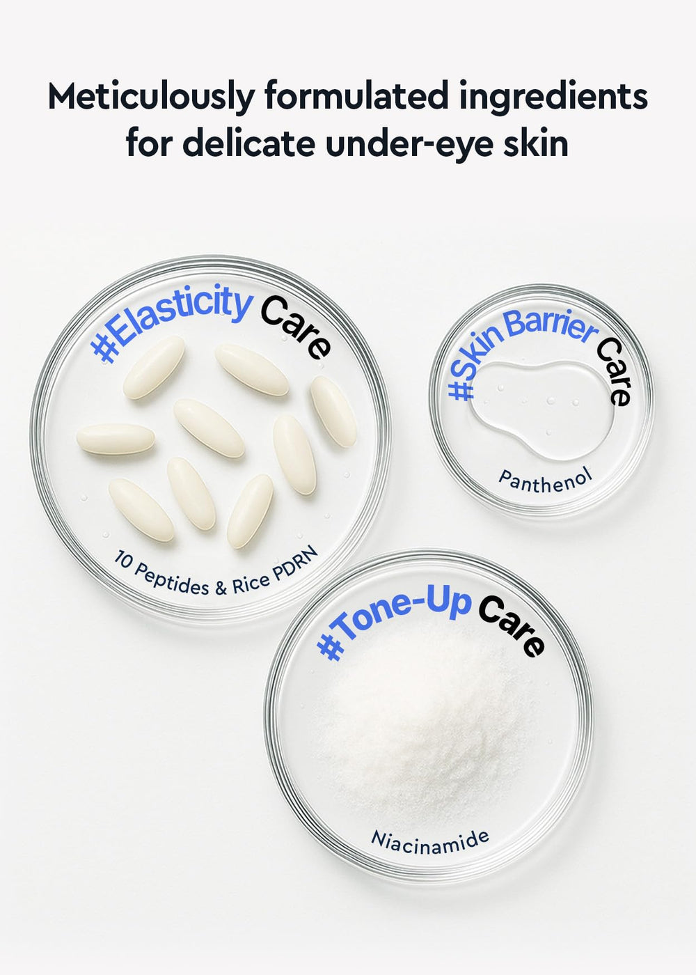 BE+WANTS Bamboo water and vegan collagen hydrate and firm the eye area.