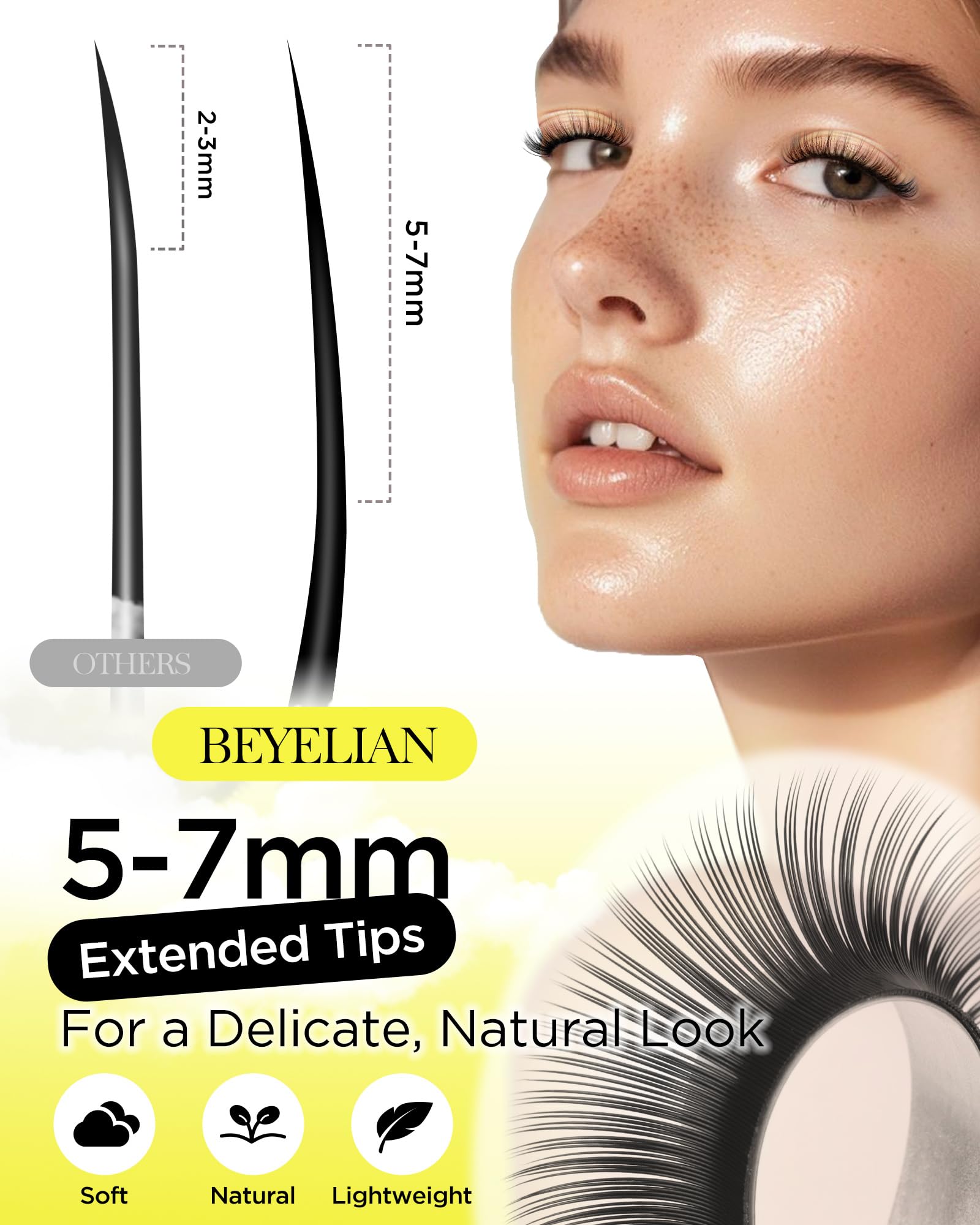 BEYELIAN 2mm-wide adhesive strip enables quick, residue-free separation.