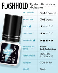 BEYELIAN fast-drying glue in action highlights efficient lash application