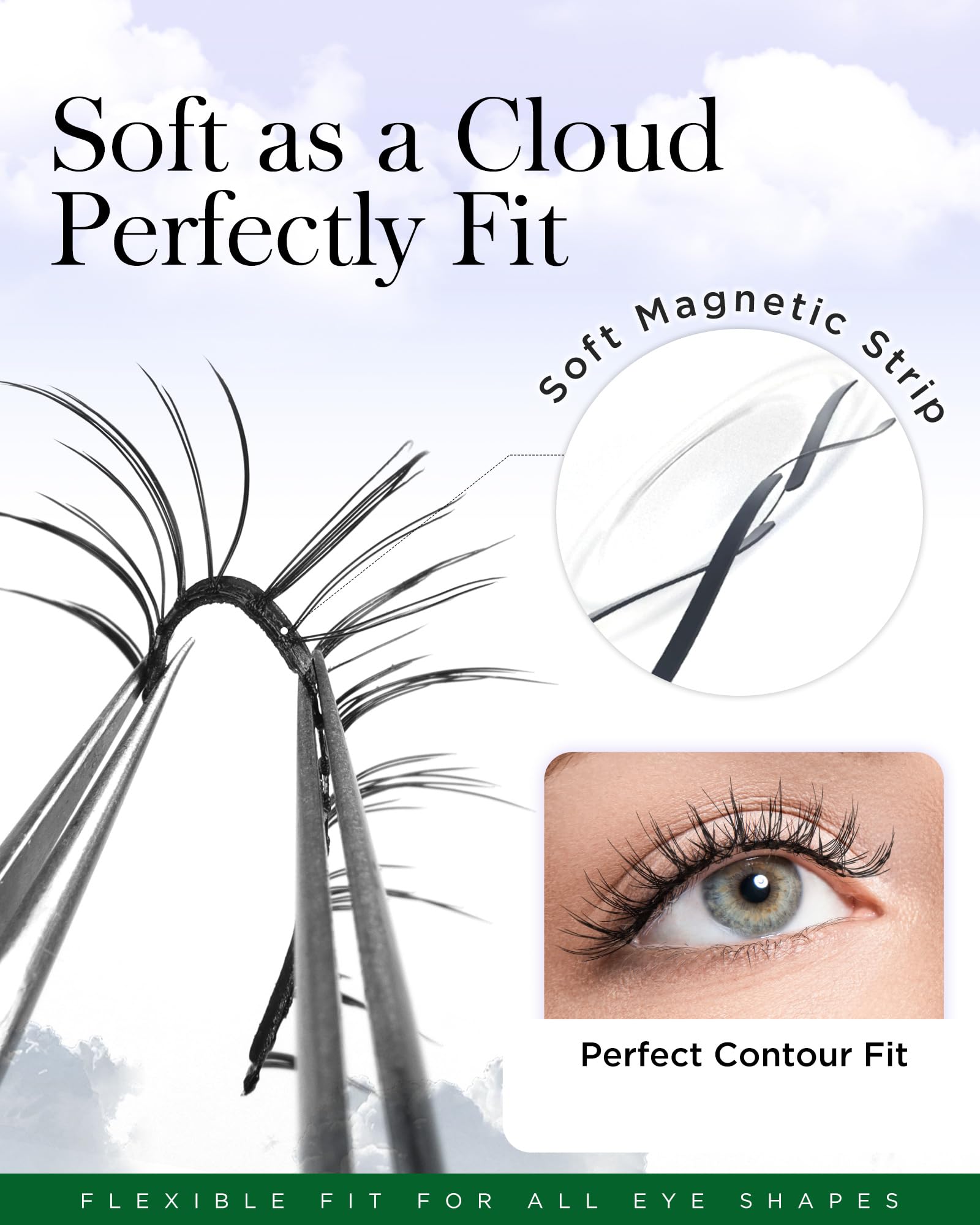 BEYELIAN lashes placed on lash line for secure wear and lift