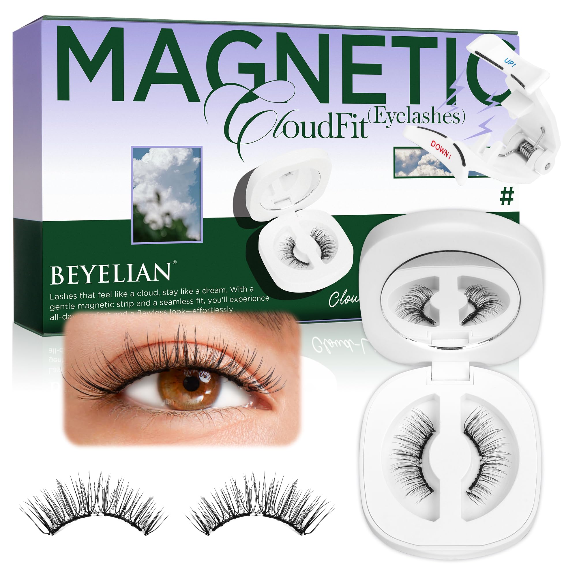 BEYELIAN magnetic lashes closeup showing soft-band comfort for natural look