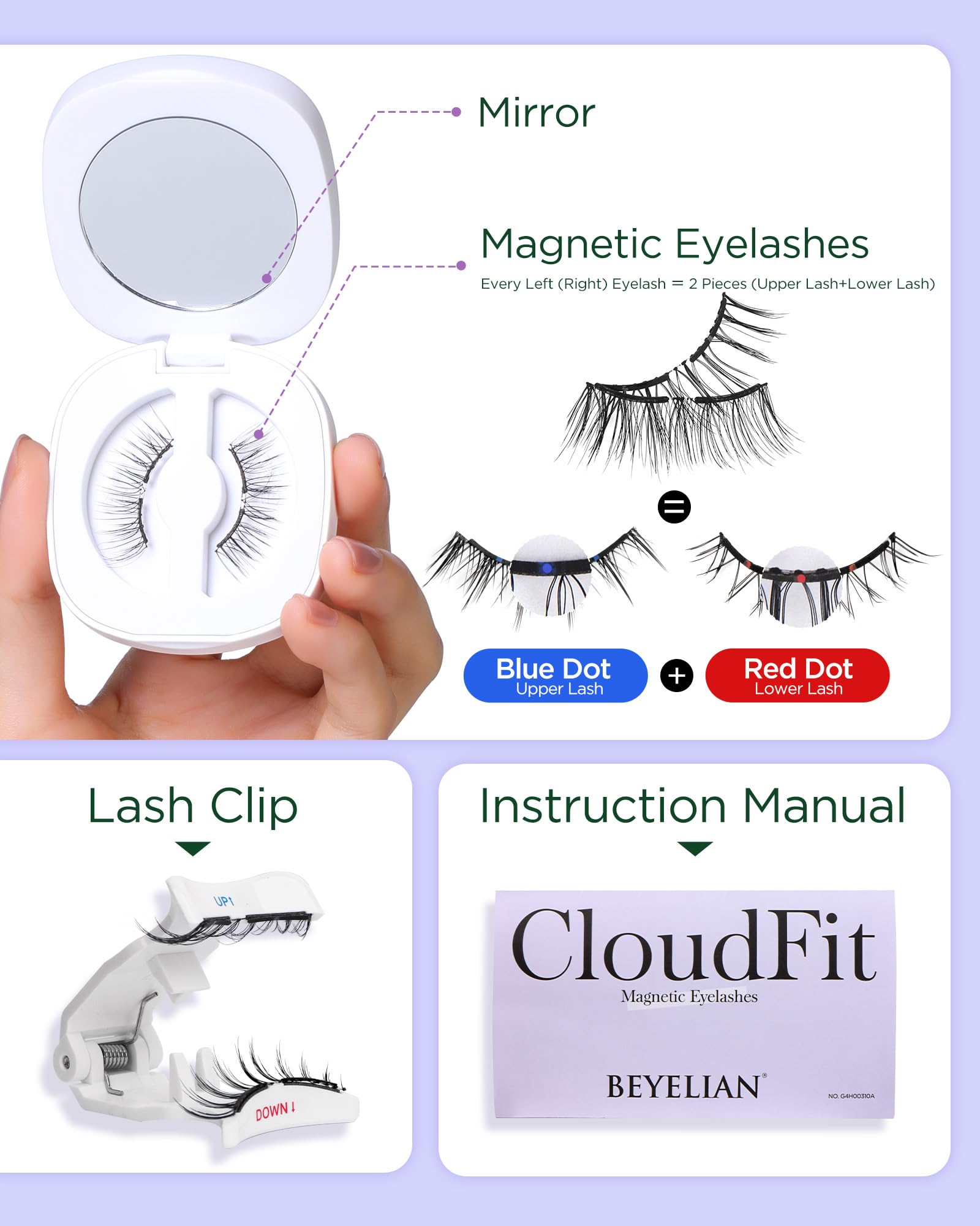 BEYELIAN applicator kit with magnetic lashes ready for easy application