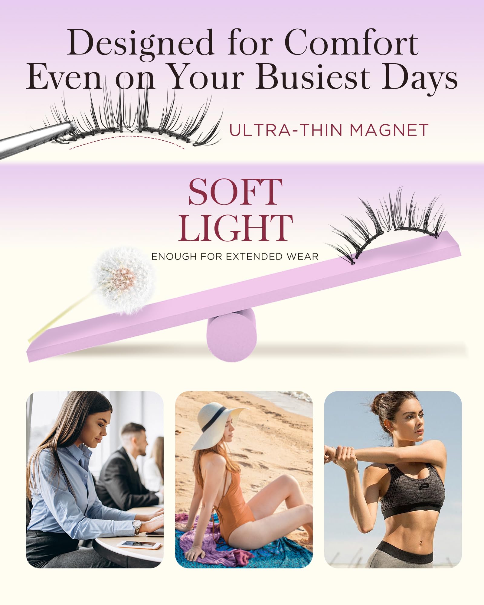BEYELIAN soft magnet strip detail reveals flexible, comfortable fit.
