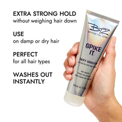 Beyond the Zone Spike It packaging emphasizes sulfate- and parabens-free formula