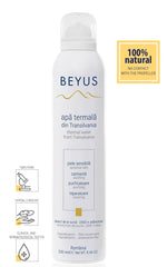 Beyus Transylvania Thermal Water bag-on-valve design prevents propellant contact with water.