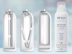 Beyus Transylvania Thermal Water no-propellant design keeps water separate from air.