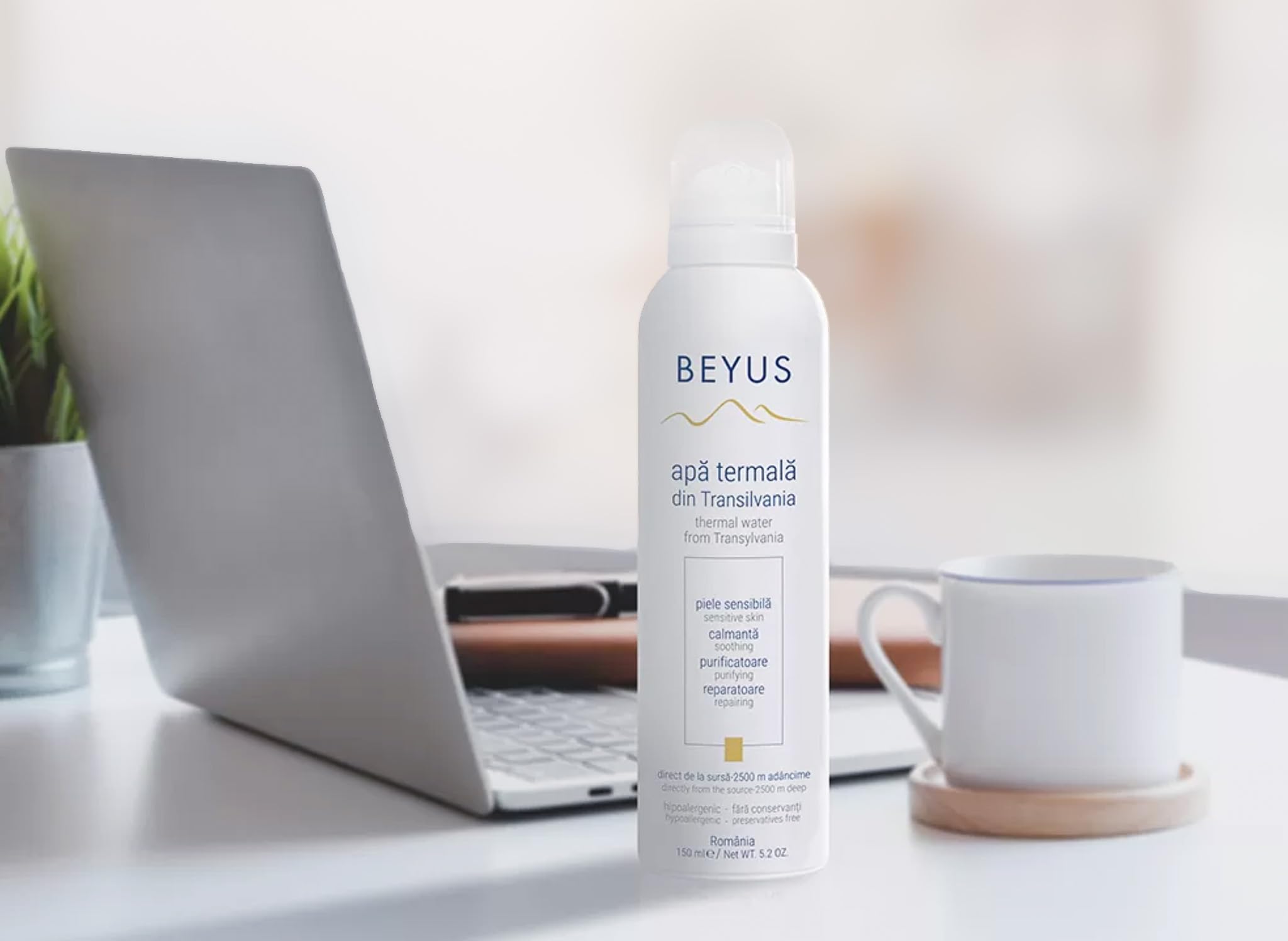 Beyus Transylvania Thermal Water from Romanian source bottled with European can technology.