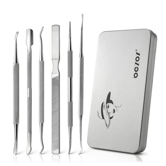 BEZOX ingrown toenail removal kit in metal case for convenient home care.