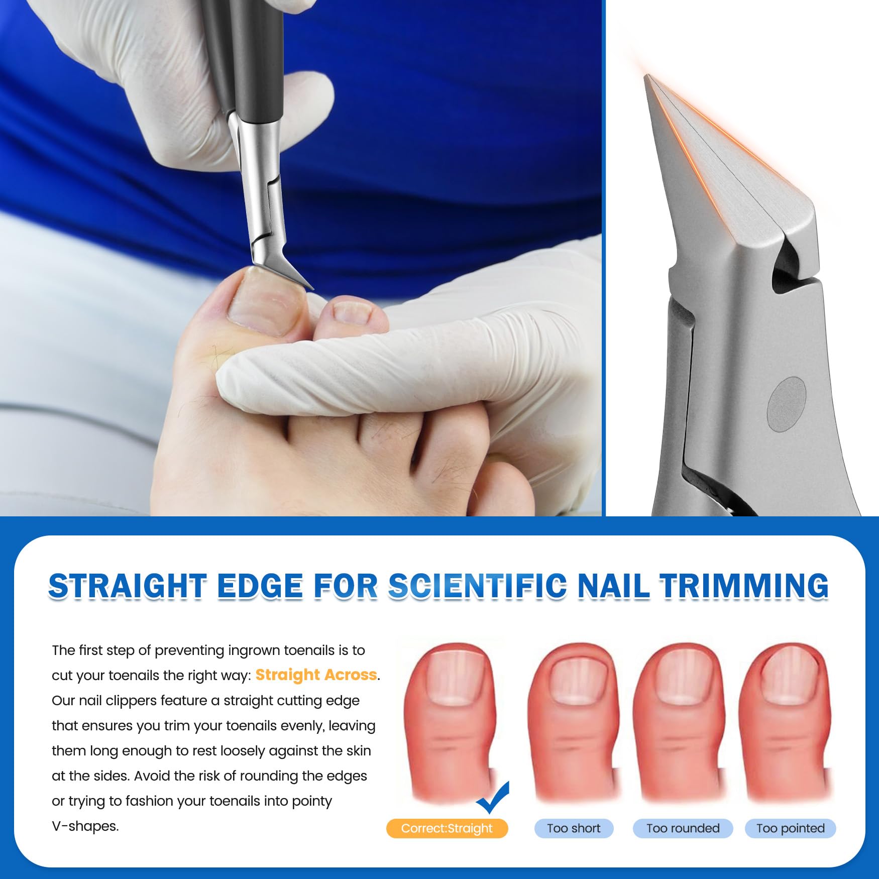 BEZOX podiatrist nail clipper with strong jaws for thick nails