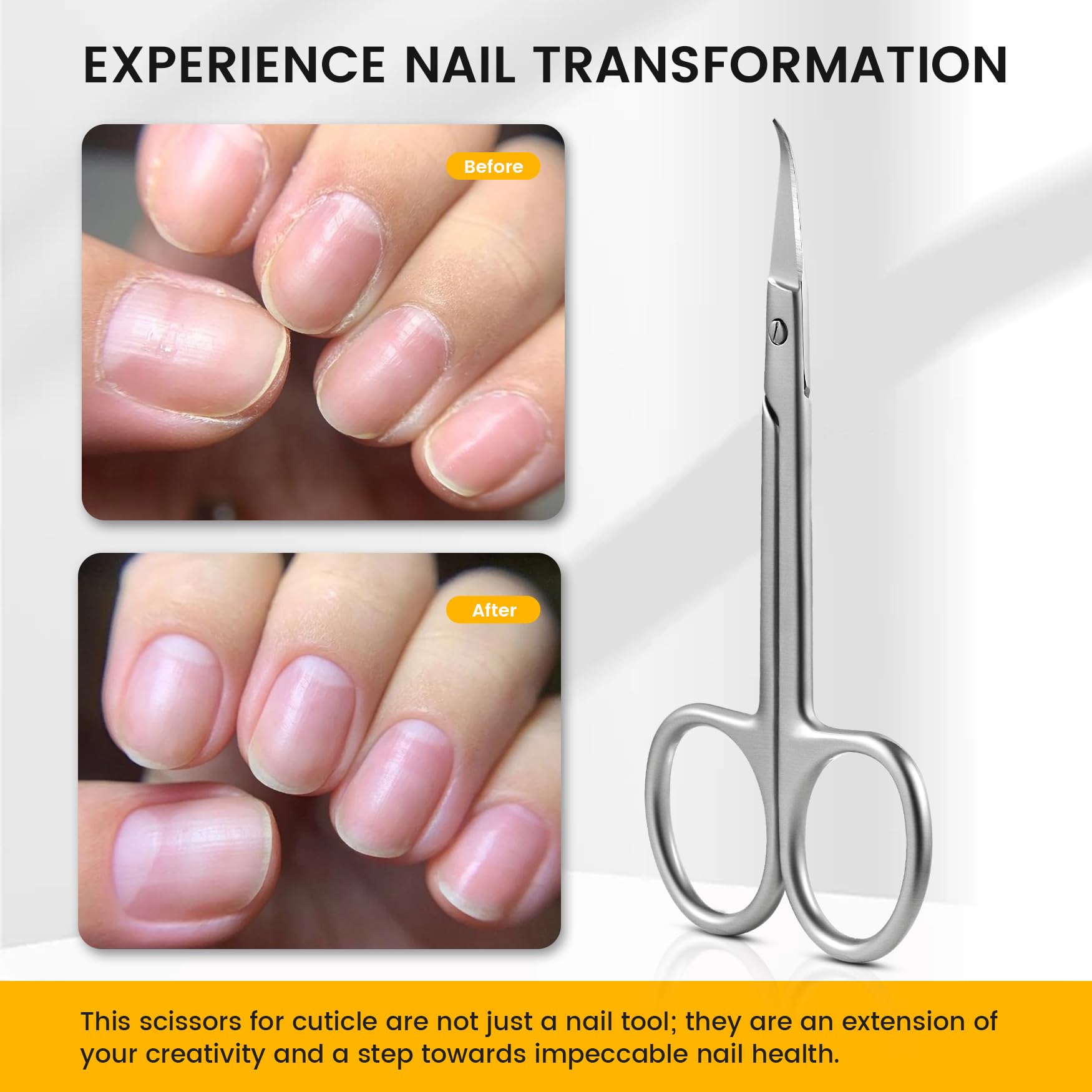 BEZOX precision-cuticle scissors with a sharp-thin blade for clean, snag-free trimming.