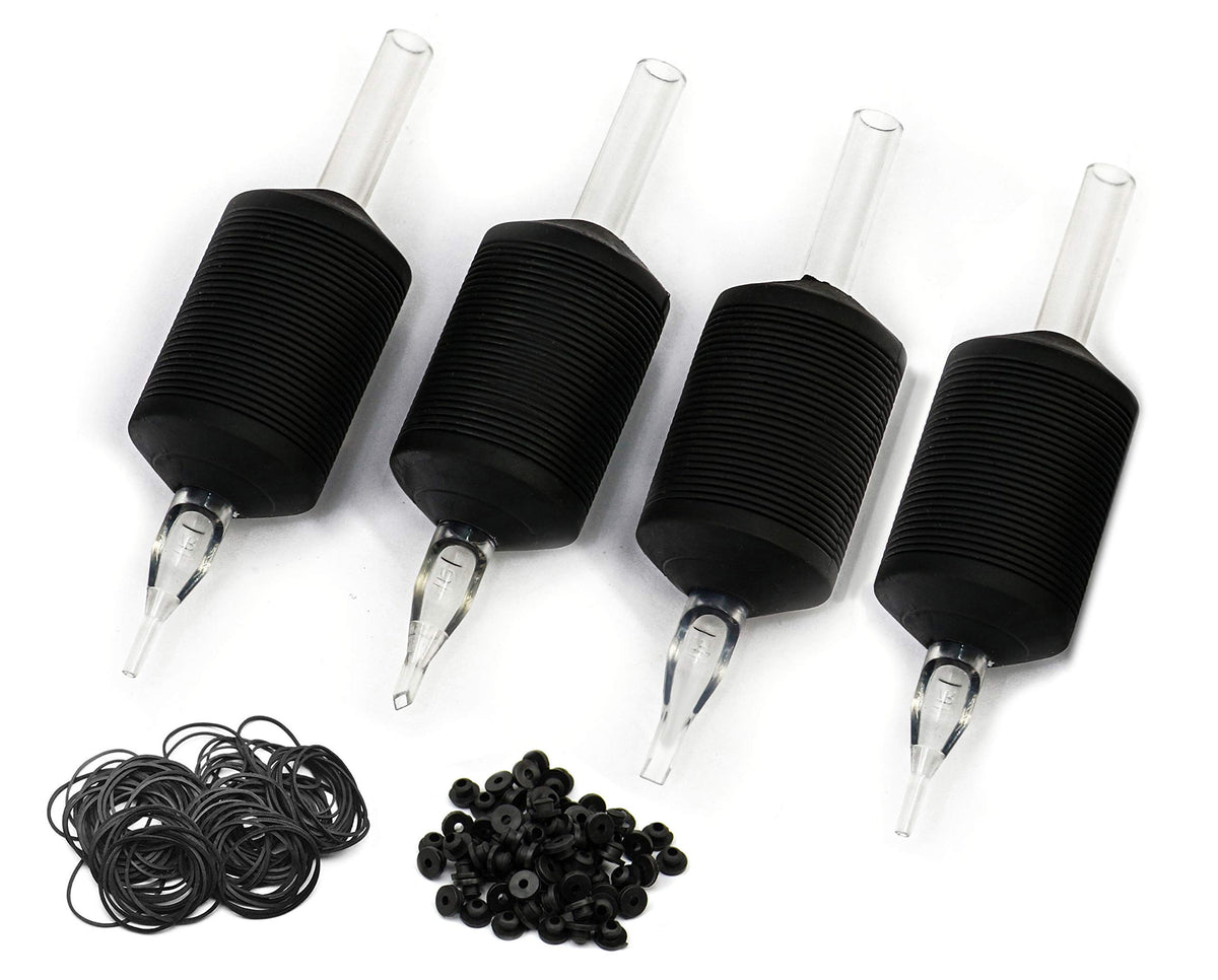 BEZTAT 25mm clear disposable tube with black silicone grip for precise needle visibility