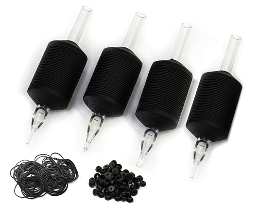 BEZTAT 25mm clear disposable tube with black silicone grip for precise needle visibility