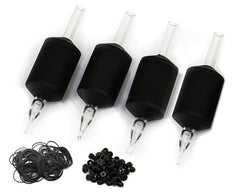 BEZTAT 25mm clear disposable tube with black silicone grip for precise needle visibility