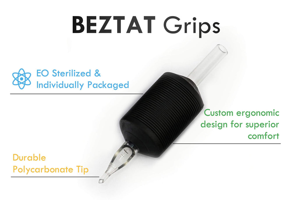 Closeup of BEZTAT ergonomic silicone grip for comfortable control