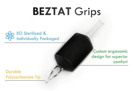 Closeup of BEZTAT ergonomic silicone grip for comfortable control