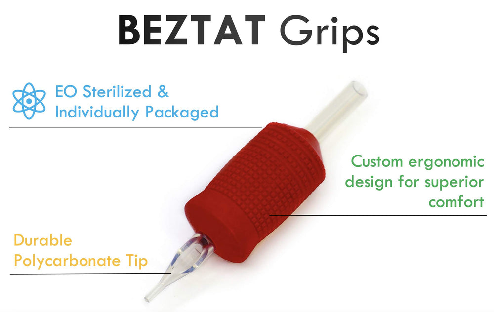 BEZTAT red silicone grip offers comfortable, ergonomic handling