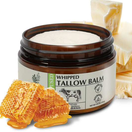 BFF Beauty Garden grass-fed tallow balm in a jar for daily hydration.