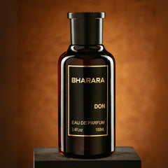 Bharara Don for Men bottle closeup highlighting refined texture and premium finish.