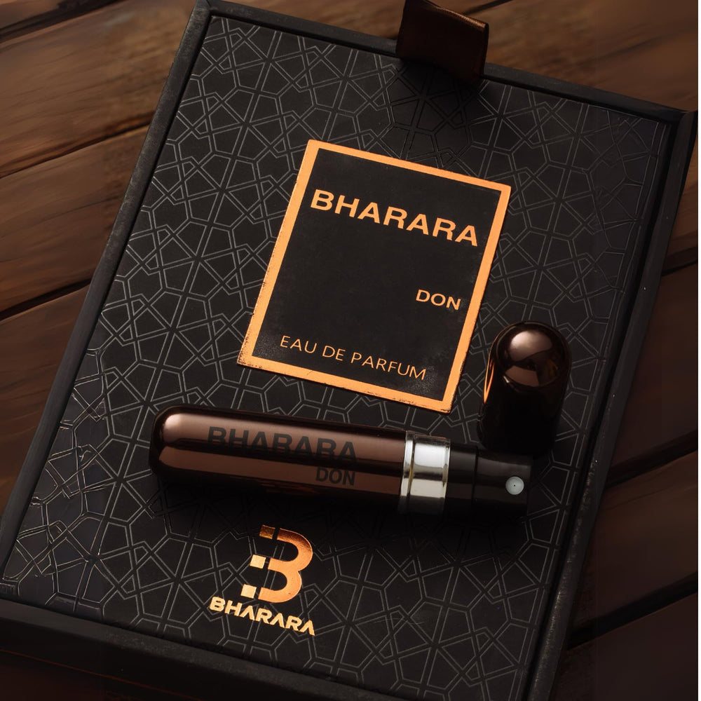 Bharara Don for Men cap detail reveals meticulous engraving.