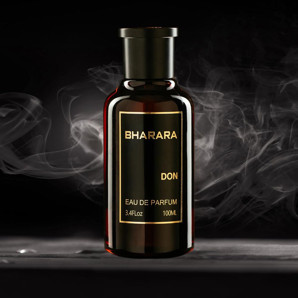 Bharara Don for Men bottle woody notes highlight lasting impression.