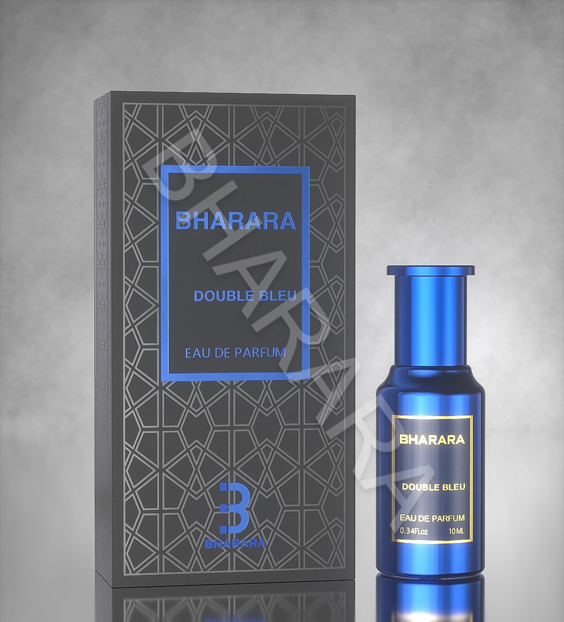 Bharara Double Bleu Mini 10ml EDP bottle for on-the-go scent exploration and unisex wear