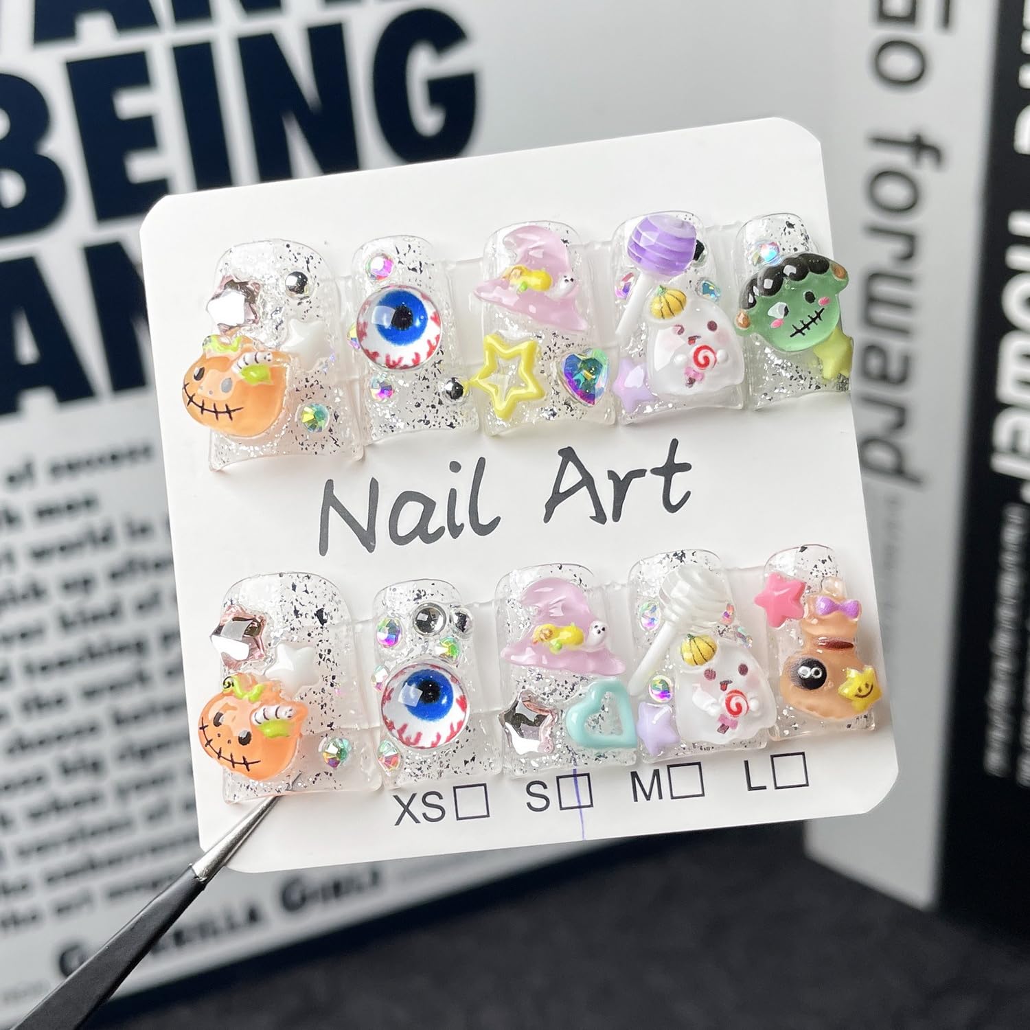 BHOOKA 3D ghost and pumpkin detail add playful Halloween charm.