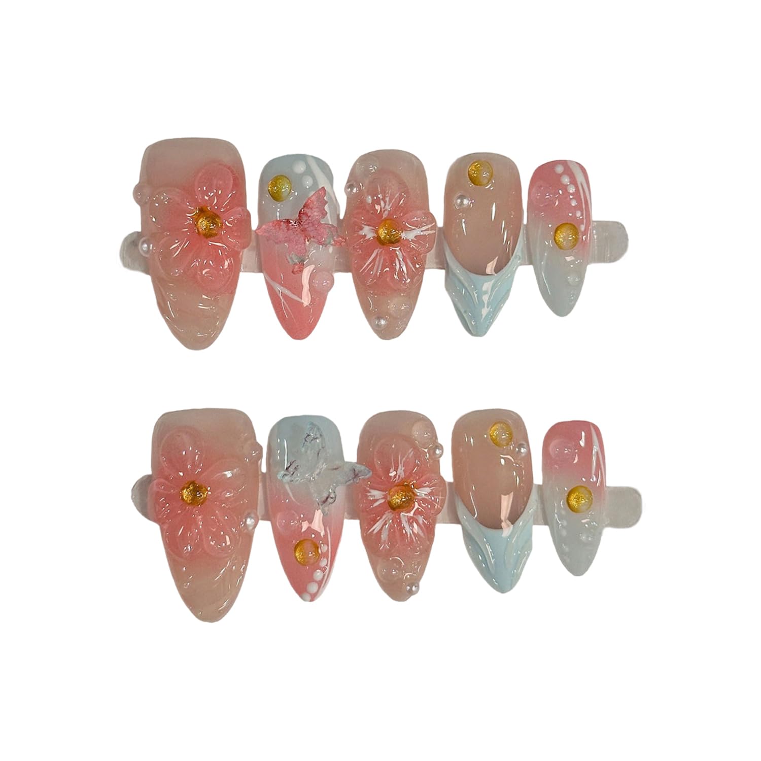 BHOOKA Versatile press-on nails suit daily wear and special occasions with a refined pearl accent