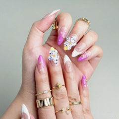 BHOOKA Purple gradient French-tip nails for versatile, stylish looks.