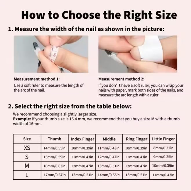 BHOOKA size S nails designed for a precise, comfortable fit.