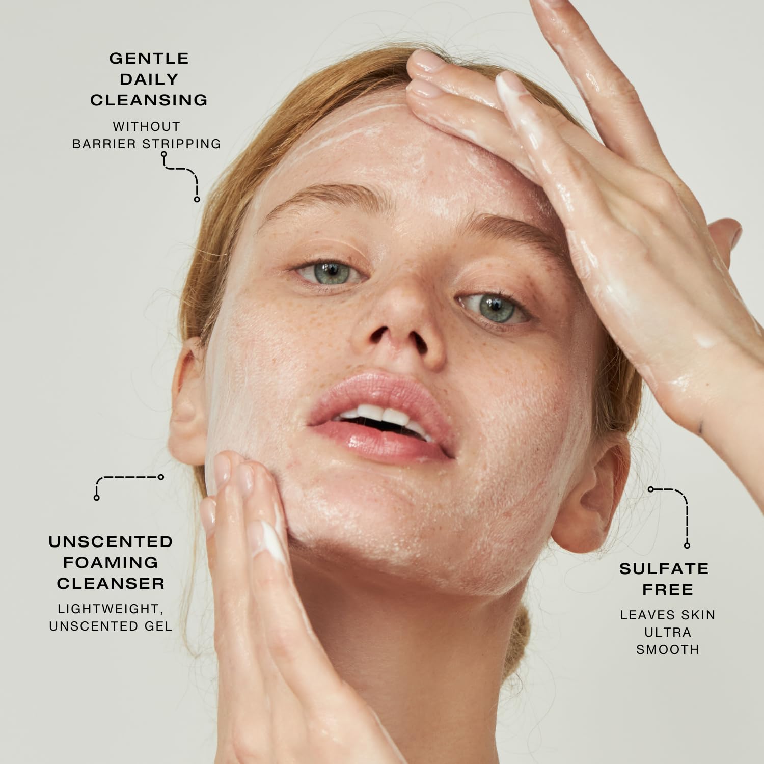 Biba De Sousa Mandelic Cleansing Gel with antioxidant herbal blend calms skin during cleansing.