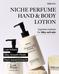 Close-up of rich foam texture from BiBiANG Walnut Creek Green lotion for silky feel