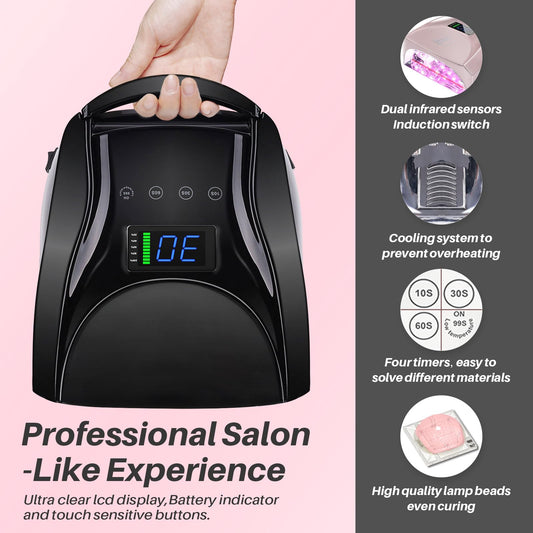 BIDUO 96W high-power UV lamp enables quick gel polish cures.