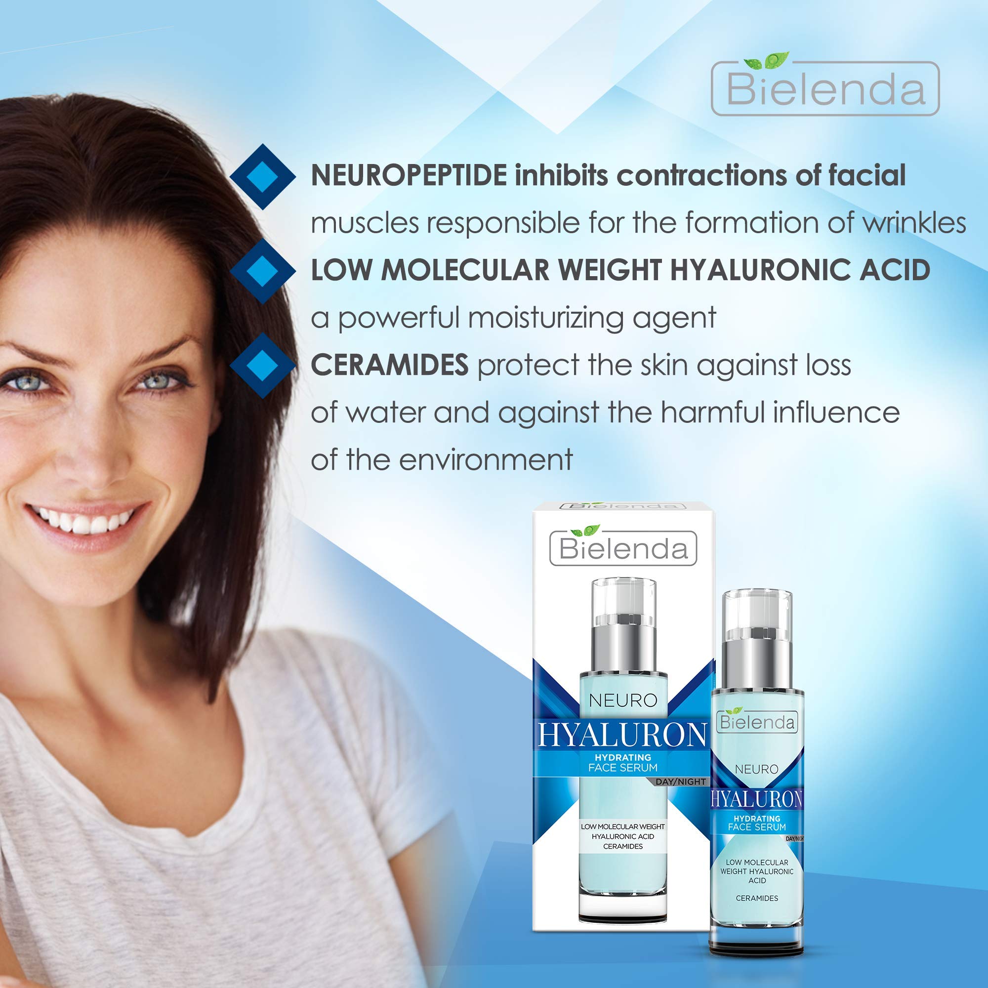 Bielenda Neuro Hialuron serum texture closeup shows light absorption