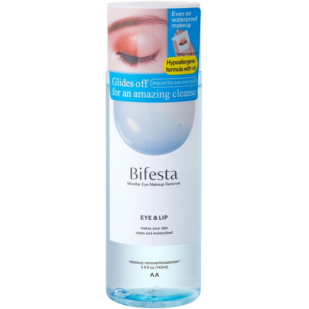 Bifesta micellar and emollient action provides gentle cleansing around the eyes.