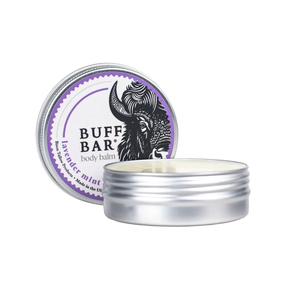 Texture close-up of creamy balm ideal for dry skin.