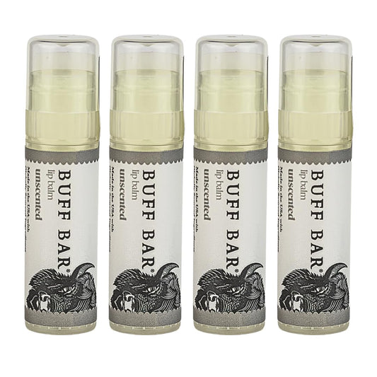 Big Crazy Buffalo Buff Bar lip balm unscented 4-pack for daily hydration
