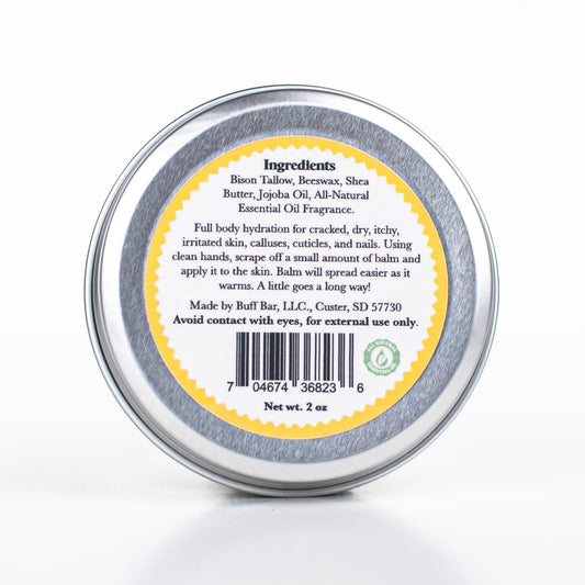 Buff Bar Lemon Drop texture shows dense, non-greasy moisture for daily skin care.
