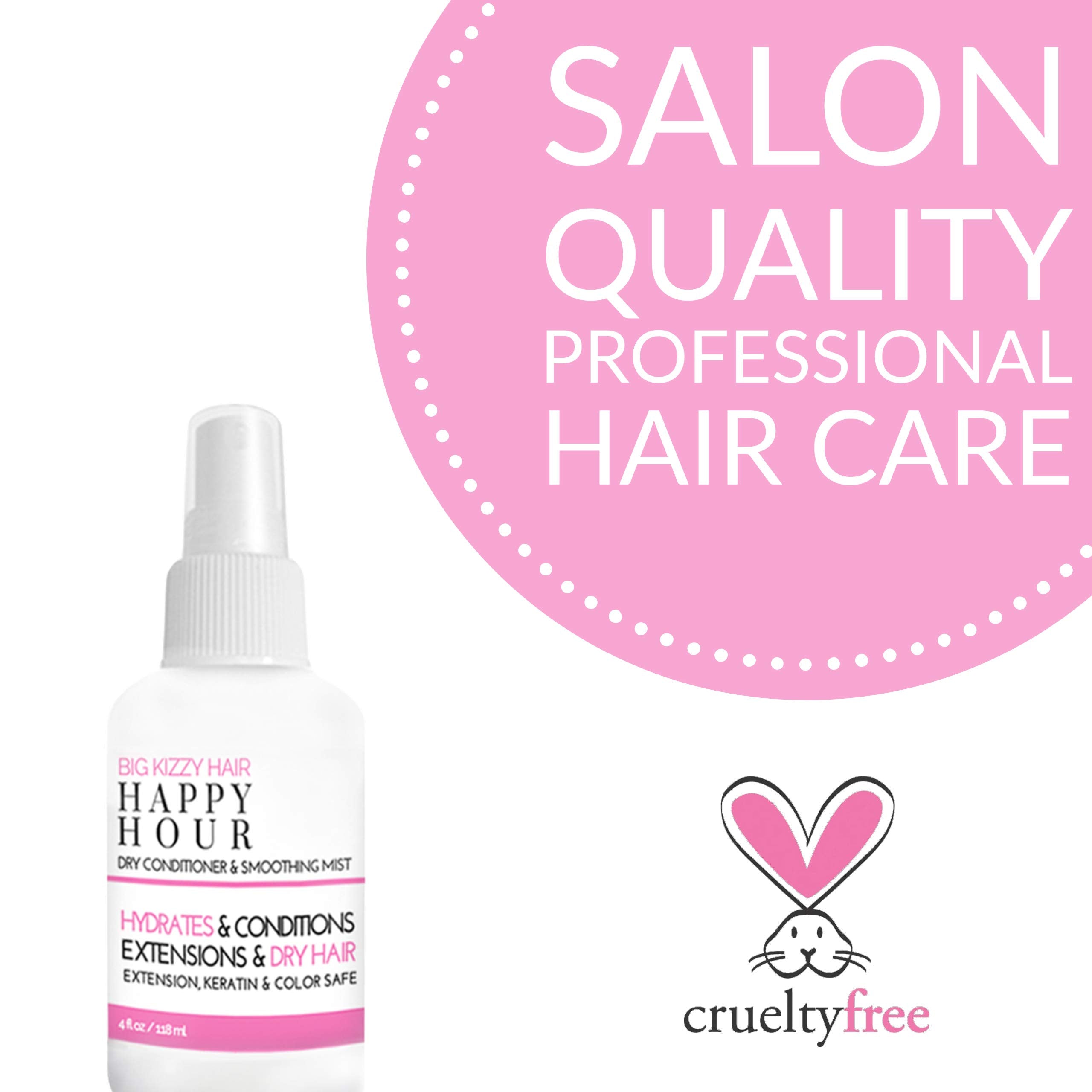 Big Kizzy Happy Hour spray application evenly distributes Marula oil for dry hair care