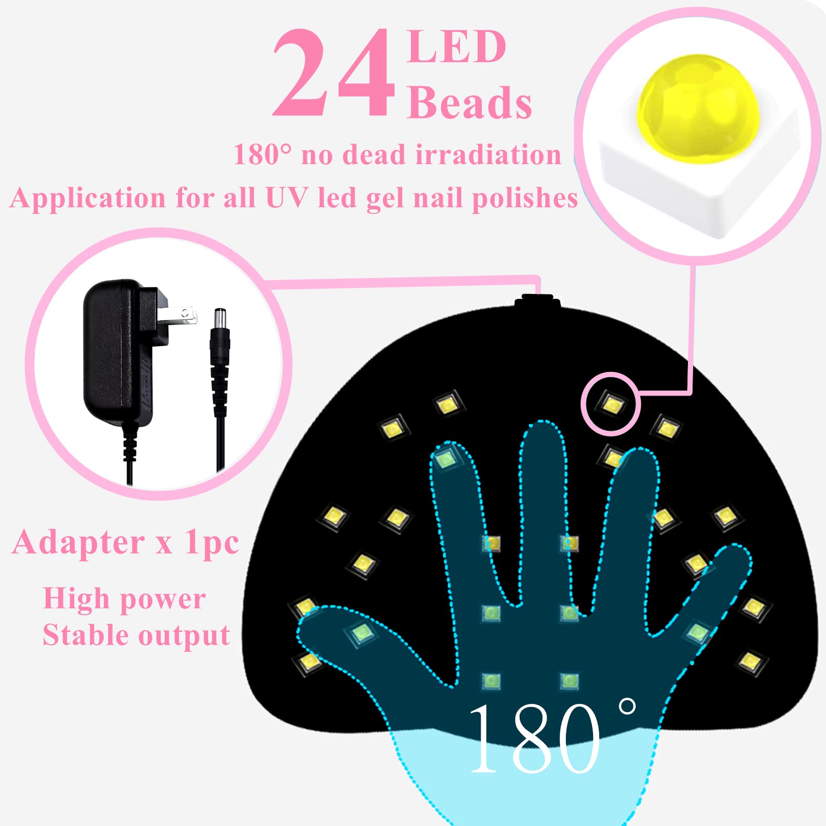 BIGBEAR UV Light for Nails digital timer display enables precise session control