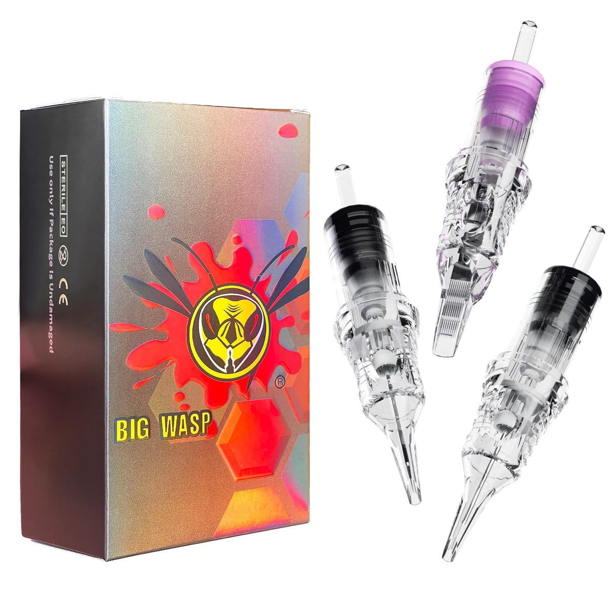 BIGWASP Classic 50pcs tattoo cartridge box keeps cartridges sterile for immediate use.