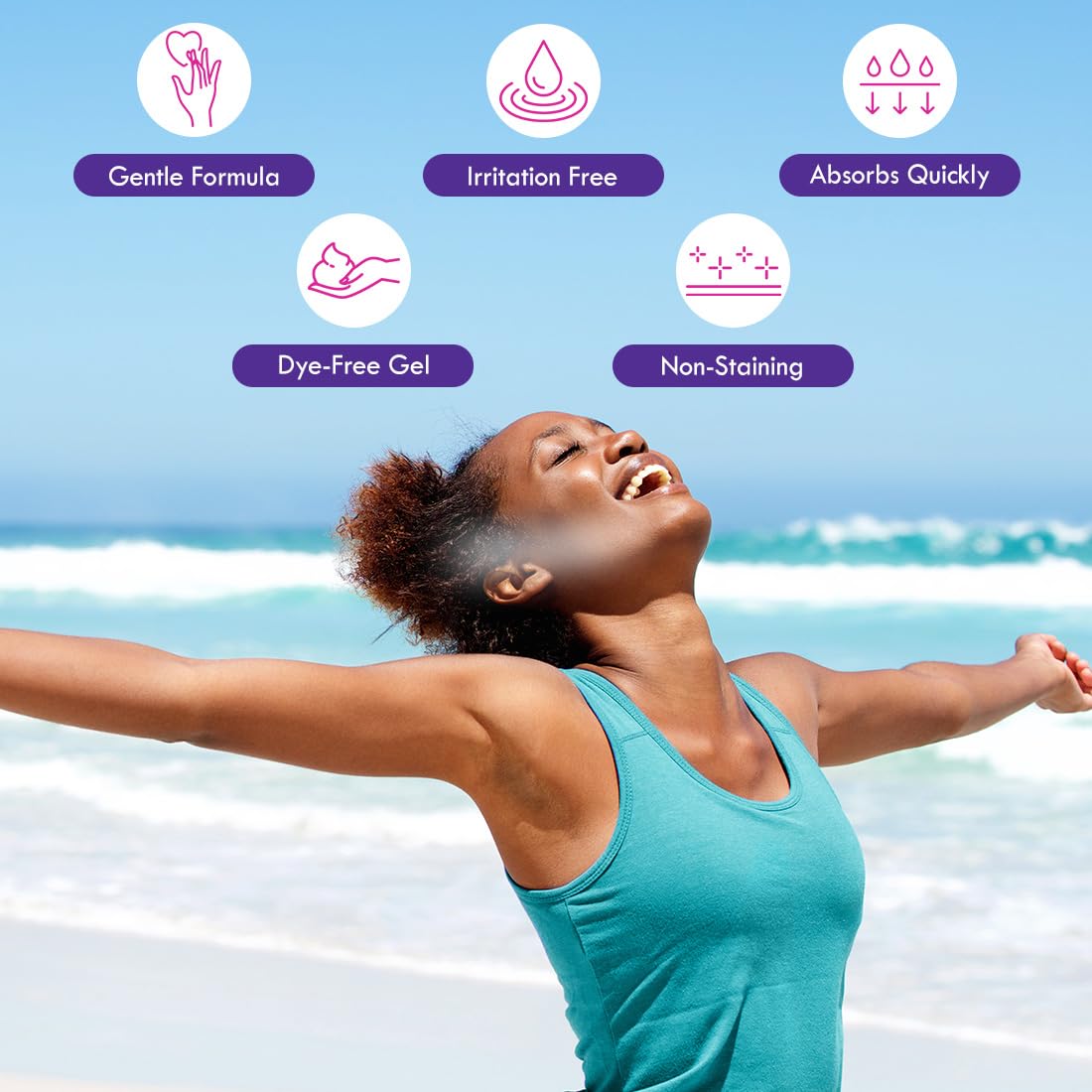 Bikini Zone Creme absorbs quickly to calm the bikini area.