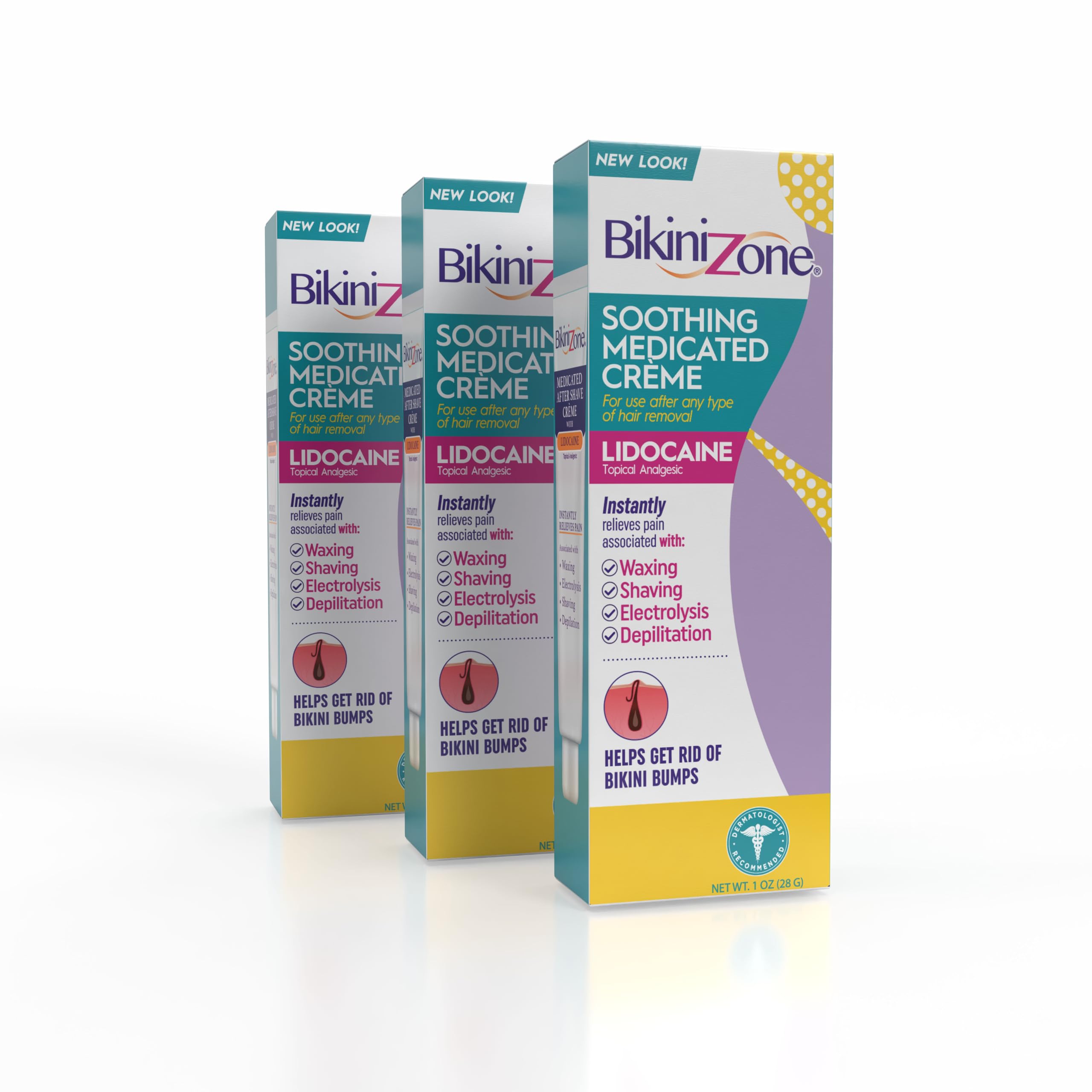 Bikini Zone Medicated After Shave Creme tube for razor burn relief.