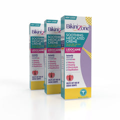 Bikini Zone Medicated After Shave Creme tube for razor burn relief.