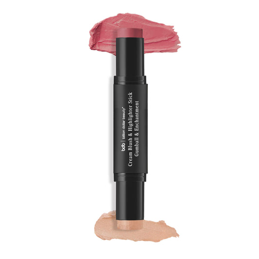 Billion Dollar Brows bdb dual-stick close-up with creamy blush and highlighter for seamless glow.