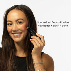 Billion Dollar Brows highlighter glow on cheekbone for a luminous lift.