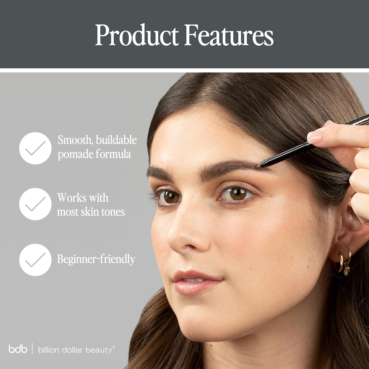 Billion Dollar Brows bdb pencil offers buildable coverage from soft to defined.